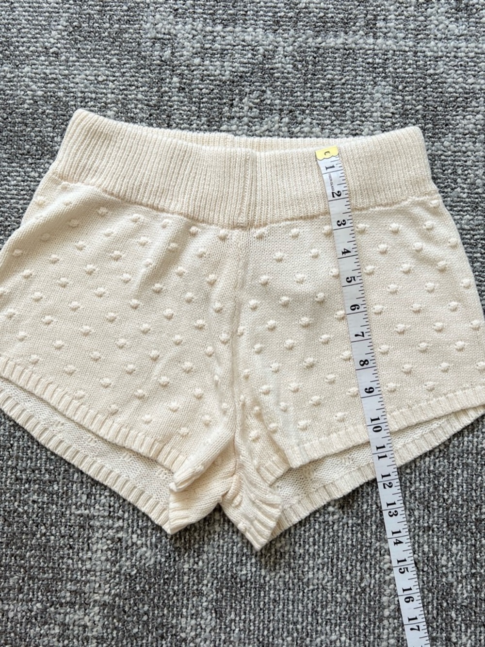 saltwater LUXE Cream Textured Knit Polka Dot Shorts - Picture 4 of 5